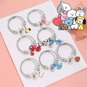 Bt21 koya Shooky Mang Cooky Chimmy 팔찌 높은 색상 가치 만화 인형 모양 크리 에이 티브 커플 조커 스테인레스 스틸 팔찌