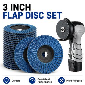 10개 3인치(75mm) 베벨 샌딩 디스크 세트, 10mm 중앙 구멍 표면 마감 휠, 금속 및 목재 녹 제거에 적합