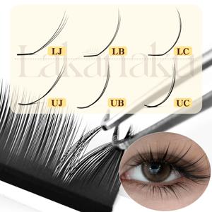 UJ LJ 프리 번들 스파이크 래쉬 카멜리아 속눈썹 자동 꽃피우는 속눈썹 연장 블루밍 래쉬 LB UB 래쉬 트레이 모든 사이즈