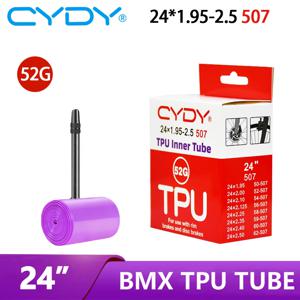 CYDY TPU 자전거 이너 튜브 카메라 24인치 507 24x1.95 2.0 2.125 2.25 2.35 2.4 2.5 인치 밸브 45mm BMX 자전거 타이어 페뉴 사이클링 타이어