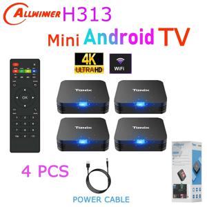 4PCS 2PCS 1PC TANIX TX1 Allwinner H313 안드로이드 10.0 쿼드 코어 4K 비디오 미니 미디어 플레이어 2.4G 와이파이 스마트 TV 박스
