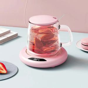 3단 속도 55 ℃   항온 USB 발열 코스터, 커피/우유 머그컵용 온도 조절 컵 워머