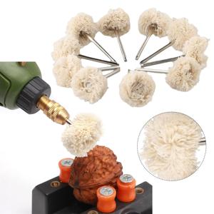 10pcs 면 폴리싱 버핑 휠, 1/8'' 샹크 연마 버핑 브러시 휠(드레멜 무선 로터리 툴 키트 크리스탈 레진용)