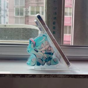 하츠네 미쿠 아크릴 폰 스탠드, 만화풍 귀여운 DIY 창의적인 장식품, 친구들을 위한 재미있는 선물