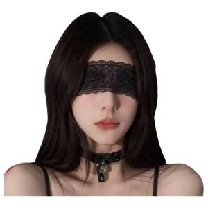 섹시한 블랙 레이스 눈가리개 아이 마스크 (여성용) - 슬림하고 스타일리쉬한 아이 마스크 란제리 액세서리 (커플 롤플레잉 및 고스 나이트클럽용)