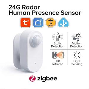 Tuya 인간 존재 감지 센서 스마트 Zigbee 24G MmWave 레이더 + PIR, 휘도 감지 사용 배터리 지원 Zigbee2mqtt 홈 어시스턴트