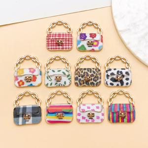 5/10pcs 20x16mm 다채로운 에나멜 핸드백 참 펜던트 DIY 목걸이 팔찌 귀걸이 쥬얼리 만들기 키체인 액세서리