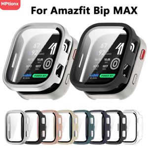 Amazfit New BIP Max용 유리+케이스 스크린 프로텍터 긁힘 방지 필름 범퍼 보호용 PC 커버 Amazfit Bip Max 액세서리