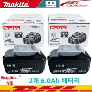 100% 정품 ?   마키타 18V 6.0Ah 배터리, 정품 마키타 18V 공구 배터리 BL1860B BL1850B DDF487 DTW285 전동 공구 배터리