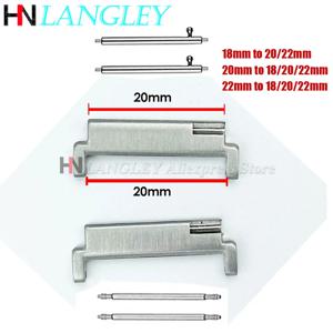 1쌍 스트랩 금속 어댑터 18mm ~ 20/22mm, 20mm ~ 18/20/22mm, 22mm ~ 18/20/22mm 퀵 릴리스 핀 커넥터 시계줄 액세서리
