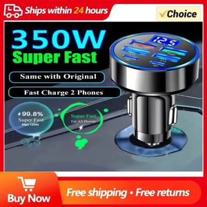 2026 350W 차량용 충전기 USB PD QC3.0 USB C 차량용 휴대폰 충전기 타입 C 어댑터 (아이폰, 삼성, 화웨이, 샤오미 고속 충전 지원) ﻿