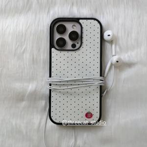 폴카 도트 딸기 토마토 Y2K 폰 케이스 (아이폰 17, 16, 15, 14, 13, 12, 11 Pro, XR, XS, X Max, 7, 8 Plus, MINI Y2K 커버)