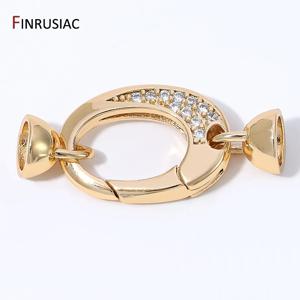 14K 금도금 황동 타원형 잠금장치 진주 클래스프, DIY 바느질 구슬 진주 보석 제작 액세서리용 잠금 클래스프