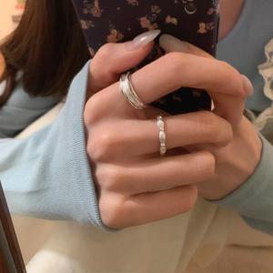 새로운 925 스털링 실버 심플 링 참 장식 개성 여성 반지 친구를 위한 생일 파티 선물 절묘한 보석 액세서리