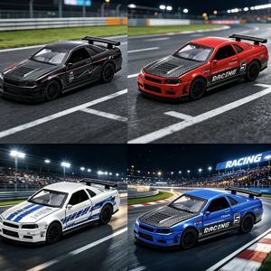 1pc 업그레이드된 그래피티 아트 시뮬레이션 합금 모델 트랙 버전 컨버터블 스포츠카 도어 포함 어린이 장난감 장식품 선물