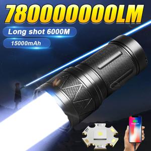 2026 새로운 LED 휴대용 손전등 매우 밝은 780000000LM 15000mAh USB 충전식 고강력 LED 전술 랜턴