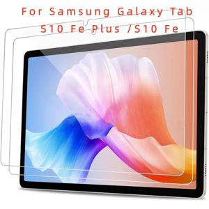 삼성 갤럭시 탭 S9 FE, S10 FE, S9 FE+, S10 FE 플러스용 강화 유리 화면 보호 필름 2개 세트, HD 품질의 보호 필름