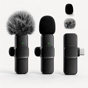 무선 라펠 마이크, Type-C 인터페이스, 소음 감소, 플러그 앤 플레이, 비디오 녹화, 인터뷰, 라이브 스트리밍에 적합