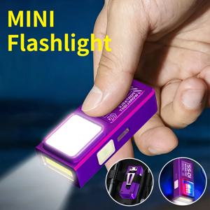 강력한 미니 COB LED 손전등 USB C 충전식 클립 마그넷 방수 캠핑 워킹 포켓 램프