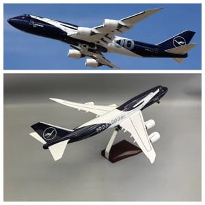 47cm 수집용 비행기 b747 루프트한자 100주년 기념 다이캐스트 비행기 모형 키트 레진 W 조명 및 바퀴 포함 항공기 제트 모형