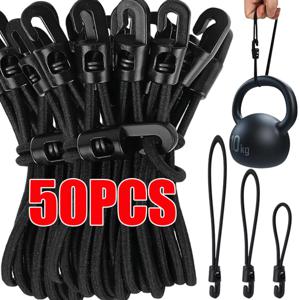 5-50PCS 후크가 있는 탄성 번지 로프 캠핑 수하물 자전거 자동차용 다목적 번지 코드 고탄성 고정 코드 타이