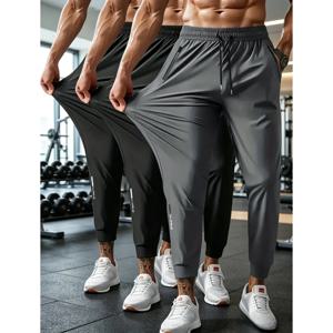 남성용 편안한 스포츠 캐주얼 팬츠, 아웃도어 러닝 및 피트니스 바지, 스트레이트 & 커프드 조거 팬츠, 심플하고 다용도로 활용 가능한 디자인