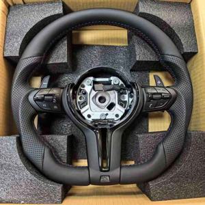 BMW M3 M5 F20 F22 F23 F30 F33 F34 X1 F48 X5 F15 X3 F25 F80 E90 E70 E84용 M 시리즈 가죽 스티어링 휠 (패들 포함)