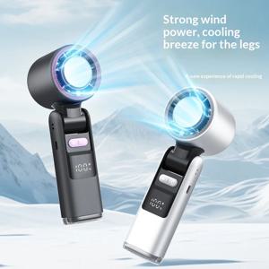 3 in 1 휴대용 터보 냉각 팬, 휴대용 미니 LED 손전등, 야외 여행 및 작업용 개인용 에어쿨러