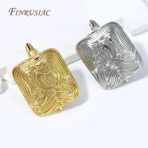 18K 금도금 사각 웨이브 쉴브제지 CZ 지르콘 귀걸이 클래스프 패스너 DIY 쥬얼리 제작용 부자재 수제 귀걸이용