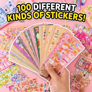 20-1000Pcs 귀여운 카와이 레이저 스티커 세트 어린이를위한 반짝 이는 홀로그램 DIY 스티커 팩 소녀 스크랩북 전화 케이스 장식