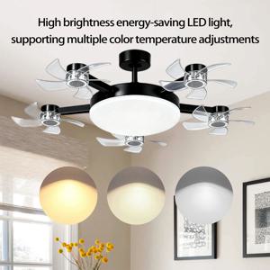3/4/5 헤드 드론 스타일 E27 천장 선풍기 조명 2-in-1 AC85-265V 3색 LED 팬 램프 (리모컨 포함) 가정 및 식당용
