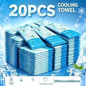 10/20Pcs 즉각 냉각 타월 200x600mm 개별 팩 스포츠, 해변, 체육관, 하이킹, 캠핑, 더운 날씨용 휴대용 냉각 물티슈