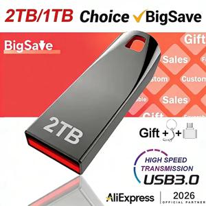 미니 USB 3.2 2TB 플래시 드라이브 초고속 데이터 전송 1TB 대용량 초고속 휴대용 스토리지 세련되고 내구성이 뛰어난 U 디스크