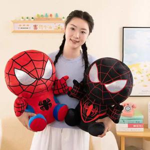 @HOT 셀스 애니메이션 스파이더맨 봉제인형 귀여운 만화 빨간색 검은색 봉제인형 집 방 장식 봉제 베개 생일 선물