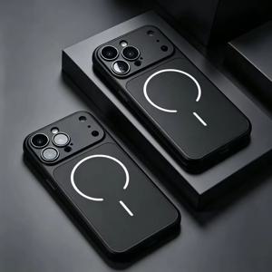럭셔리 무광 충격 방지 마그네틱 무선 충전 케이스 (아이폰 18, 17, 17Air, 16, 15, 14, 13 Pro Max 렌즈 보호 하드 PC 커버)