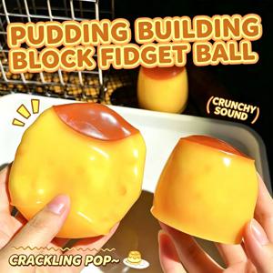 푸딩 모양 스퀴즈볼 캐러멜 크런치 수제 스퀴시 휴대용 DIY 피젯 액세서리 스트레스 해소용 귀여운 책상 놀이용품