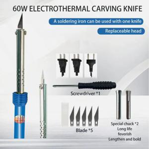 9Pcs 전기 핫 나이프 커터 도구 키트(납땜 인두 포함) 플라스틱 비닐용 다목적 조각 도구 미국 EU 플러그