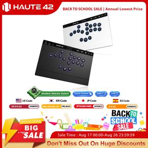 Haute42 W-P1 트라이 모드 2.4G 무선 터치 스크린 레버리스 히트박스 컨트롤러 (PC/PS4/PS5/스위치용 스틱리스 아케이드 컨트롤러)