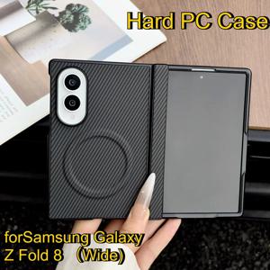 삼성 갤럭시 Z 폴드 8 와이드용 초박형 자석 카본 섬유 텍스처 힌지 케이스, MagSafe 매트 하드 PC 충격 방지 커버