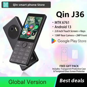 글로벌 버전 듀오친 J36 듀얼심 4G 스마트 피처폰 안드로이드 13 MTK6761 2.8인치 터치스크린 13MP+2MP 물리적 키보드