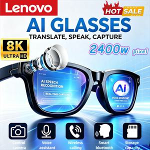 레노버 HOT 2400w AI 스마트 카메라 안경 핸즈프리 통화 AI 번역 채팅 기록 음악 재생 남녀 스마트 안경