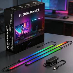 RGB USB PC LED 스트립 조명 음악 동기화 모니터 화면 LED 백라이트 24-34인치 컴퓨터 DIY 휴일 분위기 장식 램프