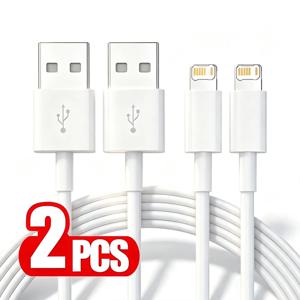 아이폰 X XR XS Max 11 12 13 미니 14 프로 맥스 6S 7 8 14 플러스용 1M 고속 충전 케이블 2개 (USB-A 고속 충전 및 데이터 전송 케이블)