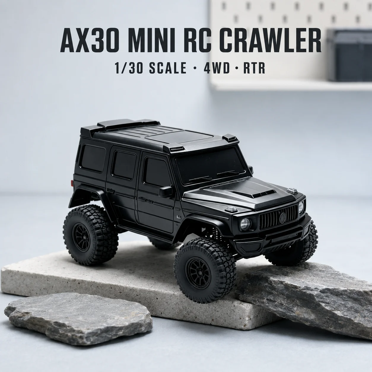 AX30 1:30 미니 RC 락 크롤러 4WD RTR 풀 프로포셔널 오프로드 스케일 모델 클라이밍 트럭 무선 조종 자동차