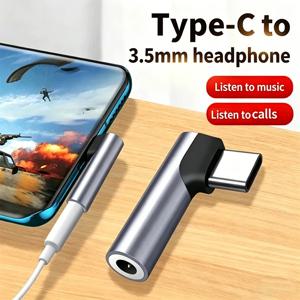 엘보 타입 C - 3.5mm 이어폰 어댑터 잭 USB-C - 3.5 이어폰 AUX 오디오 어댑터 (게임 및 음악용)