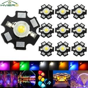10X 고전력 칩 1W 3W 흰색 빨간색 파란색 녹색 빛 구슬 이미 터 LED 전구 다이오드 램프 구슬 20mm 스타 PCB Platine 히트 싱크