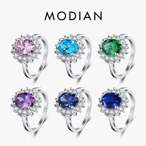 여성용 진짜 솔리드 925 스털링 실버 반지, 2.0Ct 패션 선물, 5A 지르콘 주얼리 브랜드, 웨딩 약혼 실버 반지