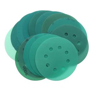 15개입 5인치(125mm) 8홀 60~2000 그릿 훅앤루프 폴리에스터 필름 사포 연마 디스크 연마 도구