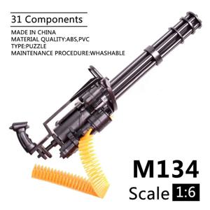 1/6 스케일 M134 미니건 개틀링 기관총 조립 모델 육군 터미네이터 컬렉션 장면 Sandpan 게임