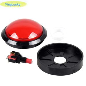 1pcs 큰 돔 푸시 버튼 100mm 조명 아케이드 푸시 버튼 Led 12v 전원 버튼 스위치 마이크로 스위치가있는 푸시 버튼